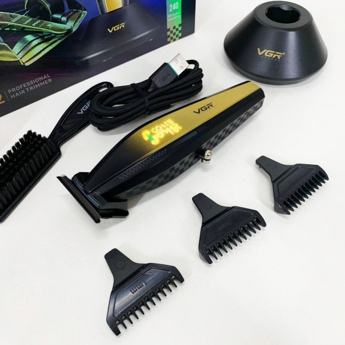 Машинка для стрижки волосся з потужним мотором XPRO VGR V-992 GOLD з насадками 1-2-3 мм
