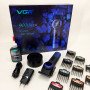 Професійна машинка для стрижки волосся VGR V-001 BLUE з дисплеєм 9000 об/хв та 10 насадками 1,5-24 мм