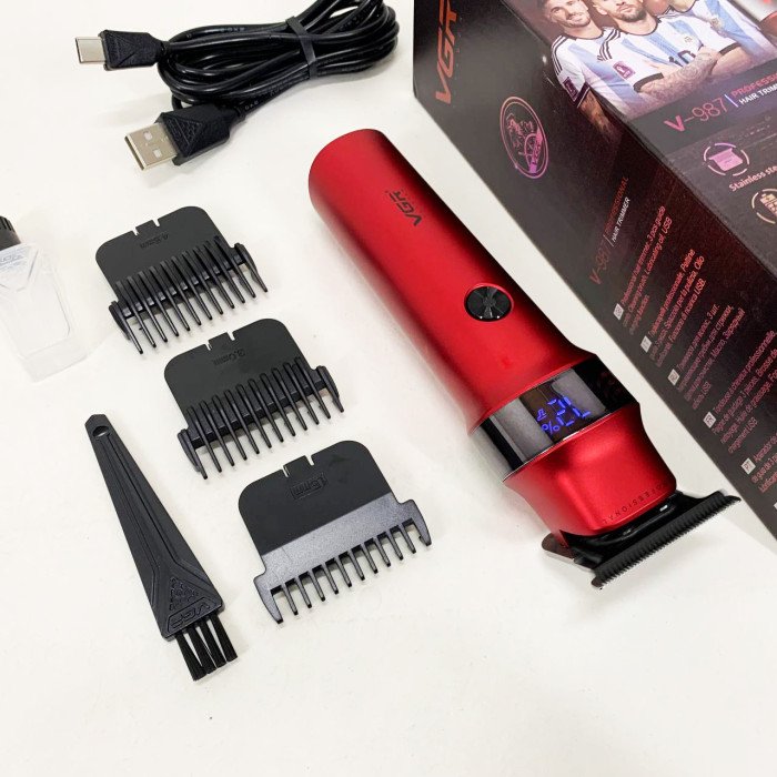 Машинка для стрижки волосся VGR V-987 RED, Бритва триммер для чоловіків