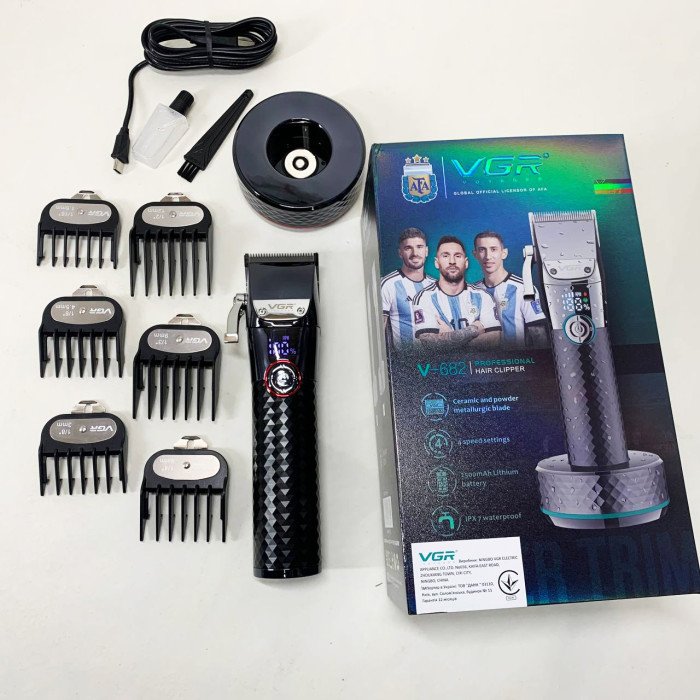 Професійна бездротова машинка для стрижки VGR V-682 RED тример для волосся