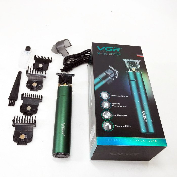Машинка для стрижки акумуляторна VGR V-186 триммер для волосся та бороди