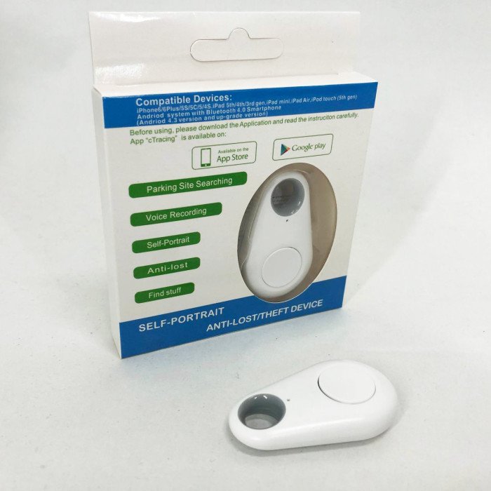 Трекер-брелок Anti Lost, Брелок-мітка bluetooth, Брелок-трекер пошуковий, Мобільний брелок. Колір: білий