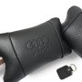 Набір шкіряних подушок Audi + брелок у подарунок, подушки на підголовник у авто