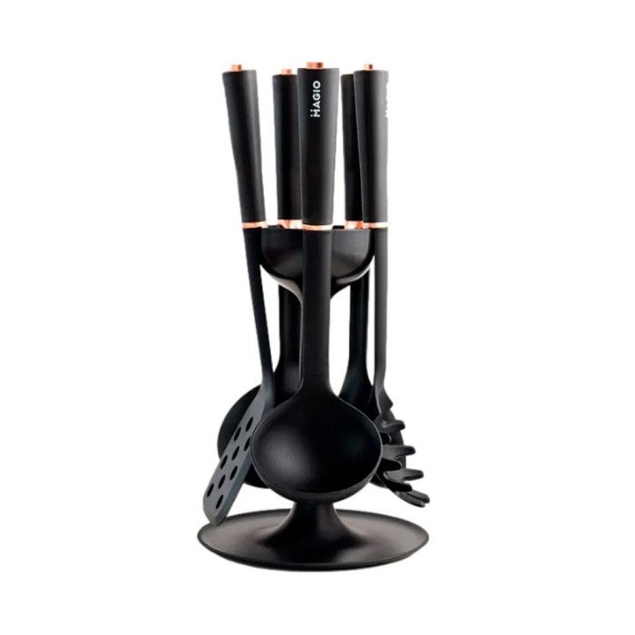 Набір кухонного приладдя MAGIO MG-1140, набір поварешок на підставці кухонний набір лопаток