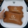 Комплект 2шт для підголівника Mercedes-Benz, виготовлених з натуральної коричневої шкіри. Комфорт в авто
