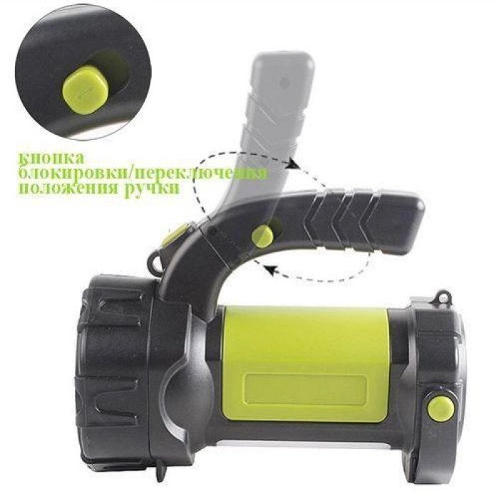 Ручний акумуляторний ліхтар T80C-5W+COB (white/red) із функцією Power Bank. Колір зелений