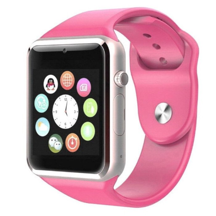 Смарт-годинник Smart Watch A1 розумний електронний зі слотом під sim-карту + карту пам'яті micro-sd. Колір: рожевий