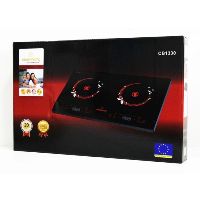 Інфрачервона двокомфоркова плита Crownberg CB-1330 із сенсорним керуванням 2000 Вт