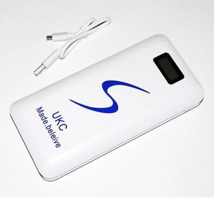 Портативне мобільне заряджання Power Bank 30000/9600mAh UKC, Умб зарядне power bank. Колір: білий