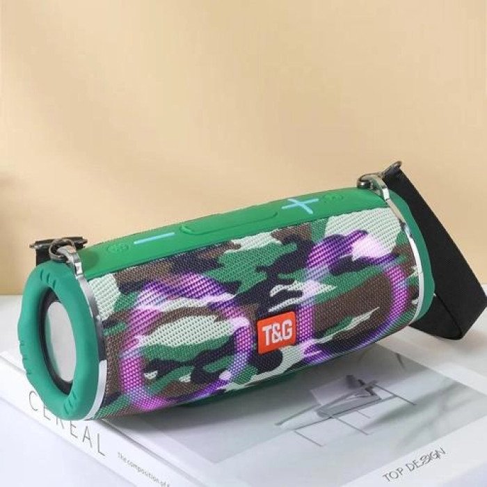 Портативна колонка TG642 з RGB підсвічуванням та ремінцем, колонка для вечірки. Колір: камуфляж