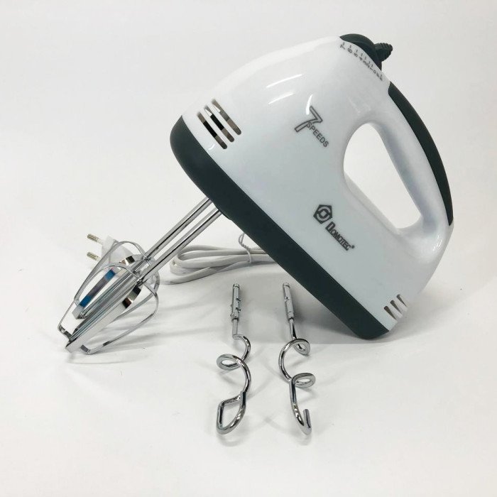 Міксер Domotec MS-1333 ручний з насадками для збивання та для тесту, Двовіночковий міксер