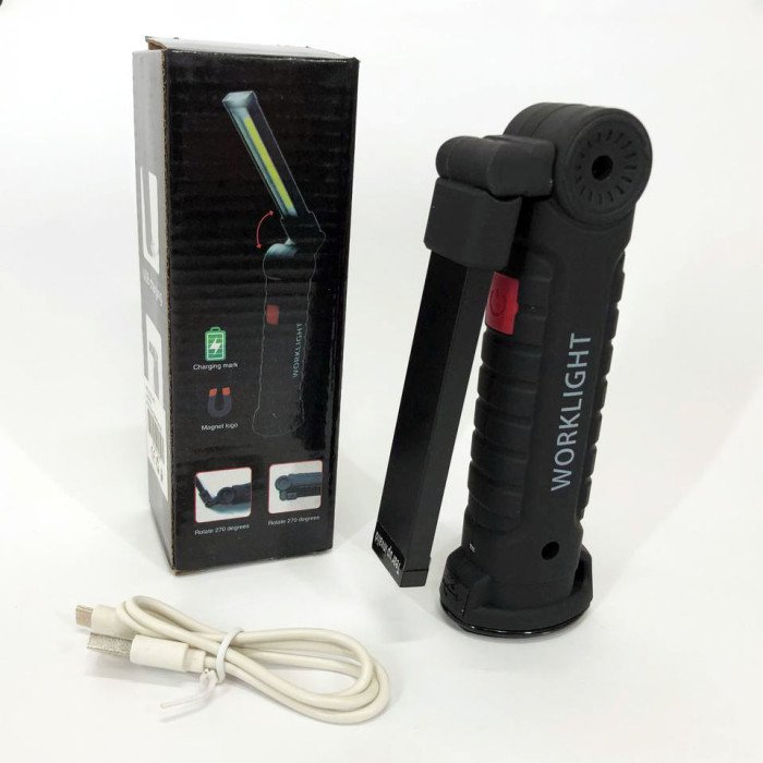 Світлодіодний ліхтар кемпінг W52 SMD + COB, червоний + білий, магніт, гачок, кемпінговий складний ліхтар