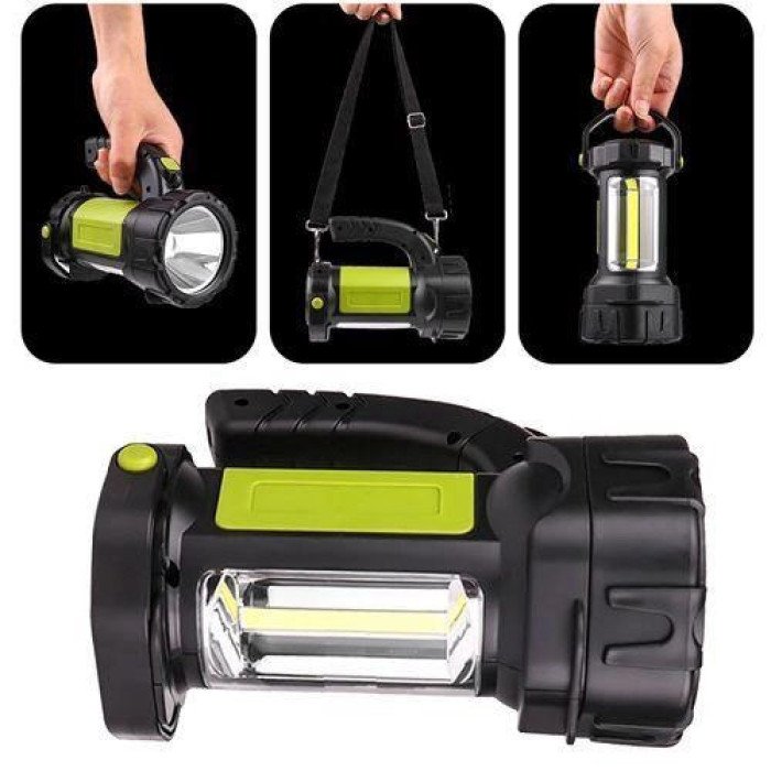 Ручний акумуляторний ліхтар T80C-5W+COB (white/red) із функцією Power Bank. Колір зелений