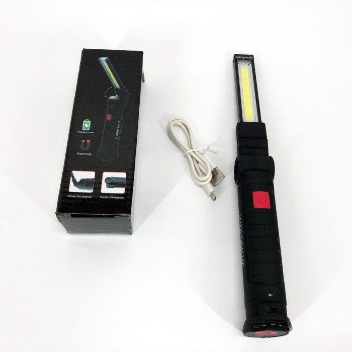 Світлодіодний ліхтар кемпінг W52 SMD + COB, червоний + білий, магніт, гачок, кемпінговий складний ліхтар