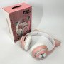 Навушники накладні бездротові ST37M зі котячими вушками, що світяться. Колір: рожевий