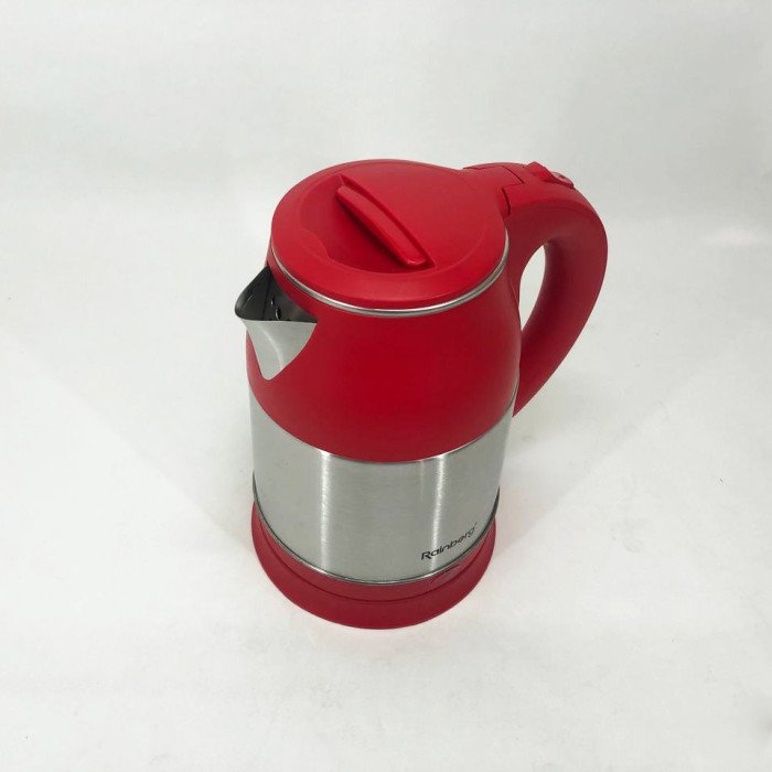 Електрочайник Rainberg RB-808 2 л нержавіюча сталь, стильний електричний чайник. Колір: червоний