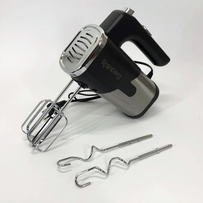 Міксер Rainberg RB-2215 ручний на 5 режимів 600 Вт + 2 види насадок, найкращий ручний міксер для кухні