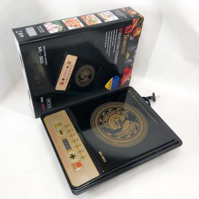 Настільна плита Domotec MS-5833 Однокомфортна Індукційна, електроплита 2000 Вт, плита домашня