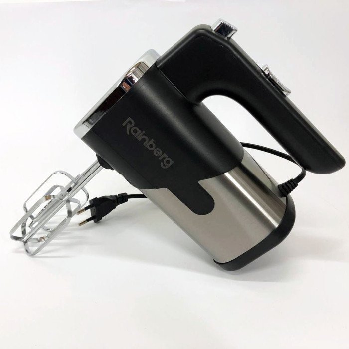 Міксер Rainberg RB-2215 ручний на 5 режимів 600 Вт + 2 види насадок, найкращий ручний міксер для кухні