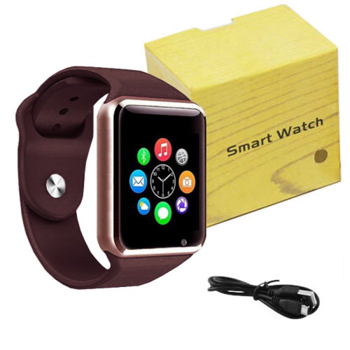 Смарт-годинник Smart Watch A1 розумний електронний зі слотом під sim-карту + карту пам'яті micro-sd. Колір: золотий