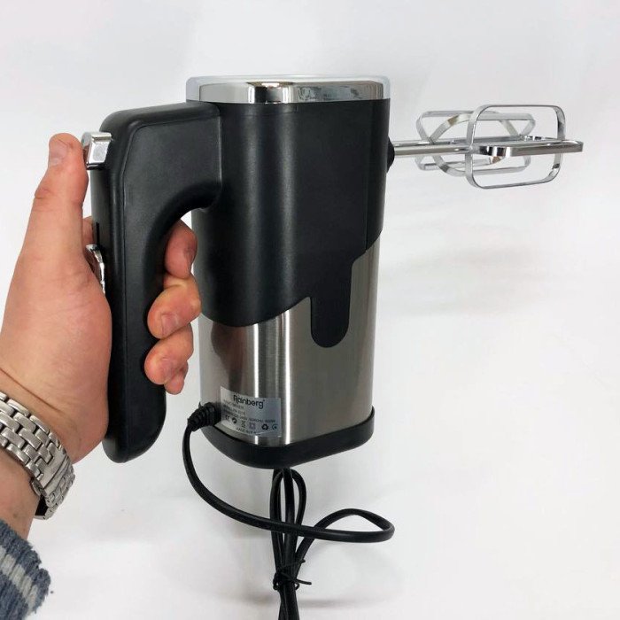 Міксер Rainberg RB-2215 ручний на 5 режимів 600 Вт + 2 види насадок, найкращий ручний міксер для кухні