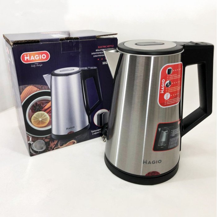 Електрочайник MAGIO MG-988, гарний електричний чайник, тихий електричний чайник, безшумний чайник