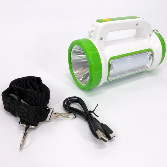 Ліхтар кемпінговий із сонячною панеллю 5158-LED-COB power bank, переносний ліхтар. Колір: зелений