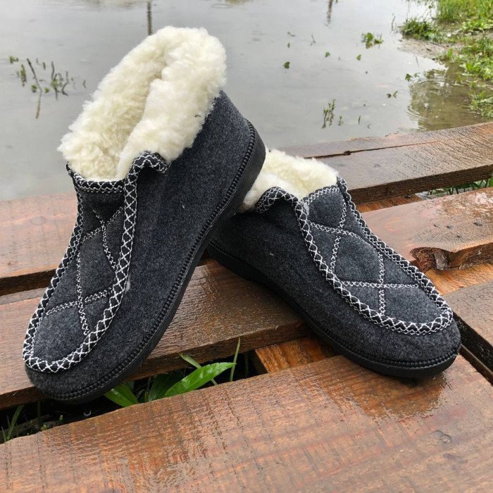 Черевики жіночі хутряні утеплені 37 розмір, Зимові кімнатні тапочки жіночі, Тапочки з хутром