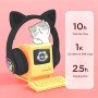 Бездротові навушники LED з котячими вушками CAT STN-28. Колір: чорний