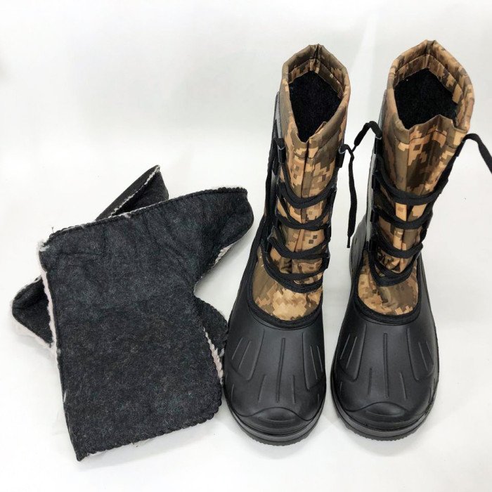 Чоботи чоловічі утеплені. Розмір 45, зимові черевики на хутрі, чоловічі черевики. Колір: жовтий піксель