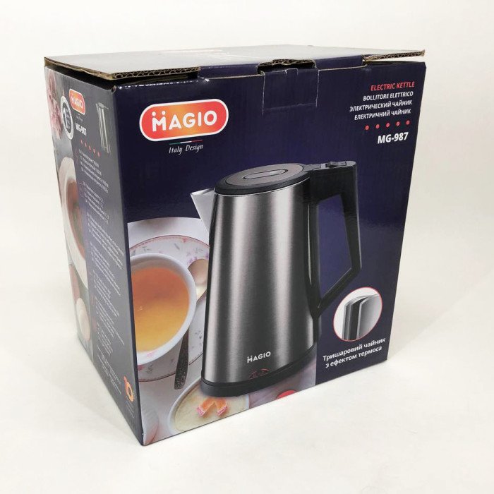 Електрочайник MAGIO MG-987, електронний чайник, чайник дисковий, стильний електричний чайник