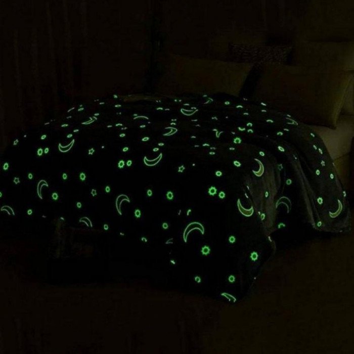 Плед, що світиться в темряві, плюшеве покривало Blanket kids Magic Star 150х100 см флісова ковдра. Колір: рожевий