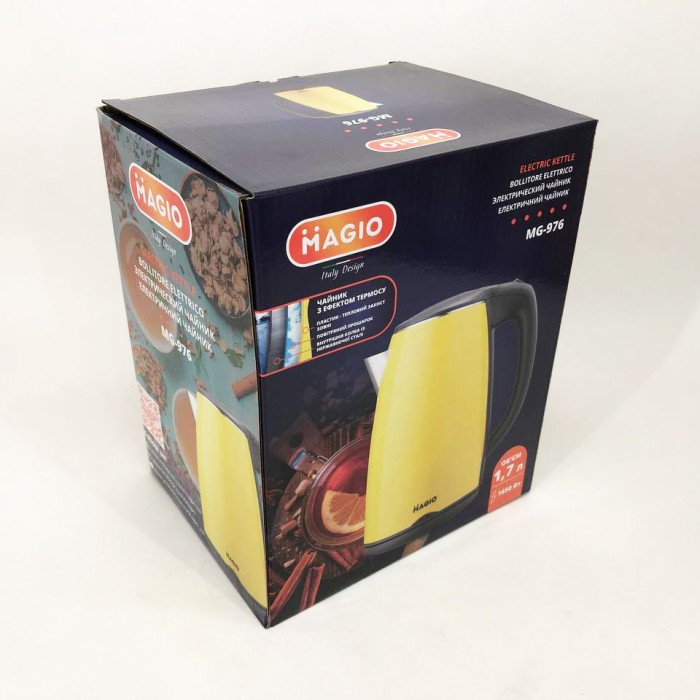 Електрочайник MAGIO MG-976, маленький електрочайник, гарний електричний чайник, електронний чайник
