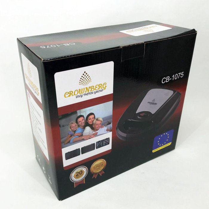 Мультимейкер Crownberg Cb-1075 3 В 1 Гриль Сендвічниця Вафельниця Crownberg CB-1075