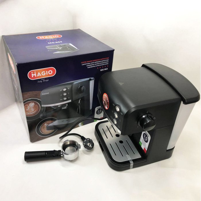 Кавомашина ріжкова для дому з капучинатором Magio MG-963