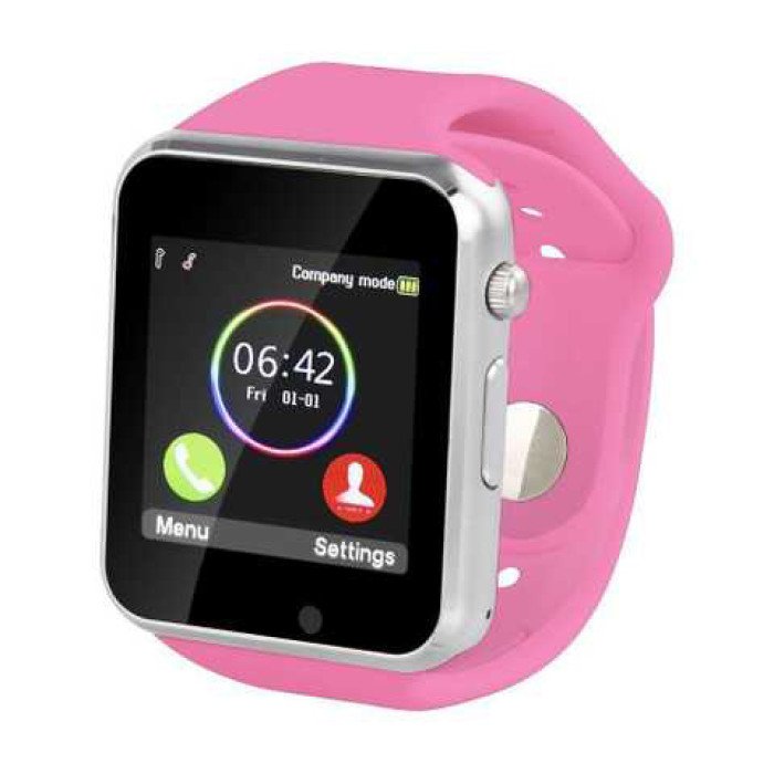 Смарт-годинник Smart Watch A1 розумний електронний зі слотом під sim-карту + карту пам'яті micro-sd. Колір: рожевий