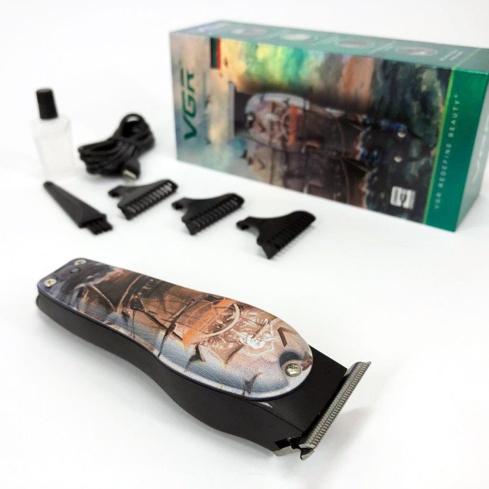 Професійний триммер для стрижки волосся та бороди VGR V-953 з насадками, окантувальна машинка