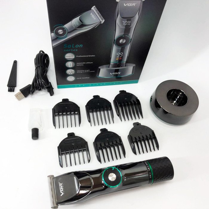 Професійна бездротова машинка для стрижки волосся та бороди VGR V-256, бездротова електробритва