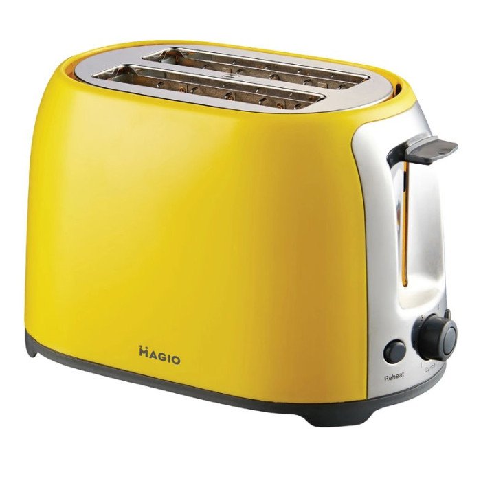 Тостер MAGIO MG-272Y, маленький тостер, тостерниця для бутербродів, тостер для хліба. Колір: жовтий