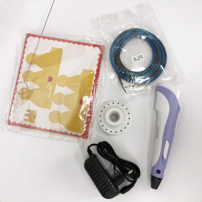 3D ручка Smart 3D Pen 2 c LCD дисплеєм, Ручка для об'ємного малювання, Дитяча 3д ручка. Колір: фіолетовий