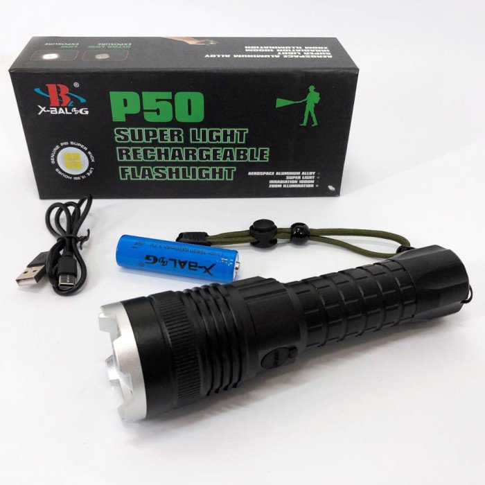 Ліхтар акумуляторний X-Balog BL-A72-P50, ручний ліхтарик, водонепроникний ліхтар, потужний акумуляторний