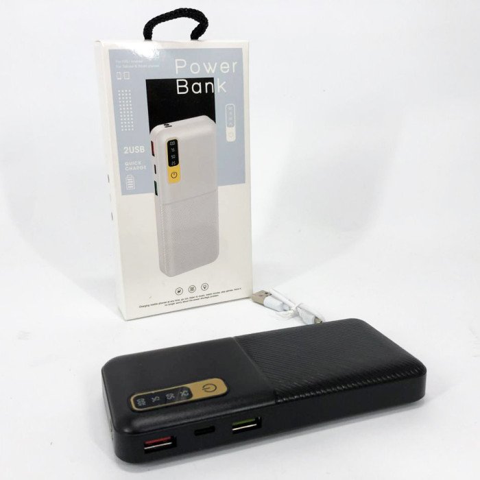 Портативний зарядний пристрій Павербанк 20000 mAh 2хUSB Power Bank Smart Tech. Колір: чорний