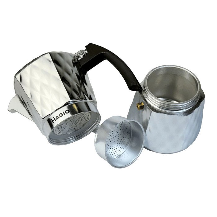 Гейзерна кавоварка Magio MG-1004 300 мл, гейзерна турка для кави, гейзерна кавоварка з нержавіючої сталі