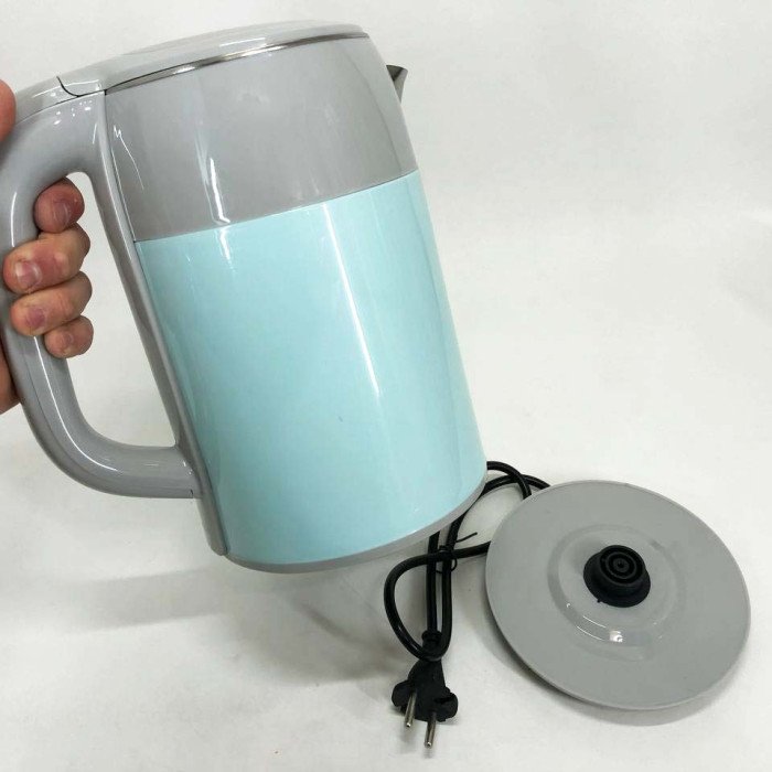 Електрочайник дисковий Rainberg RB-2244 2000 Вт 2л, стильний електричний чайник. Колір: блакитний