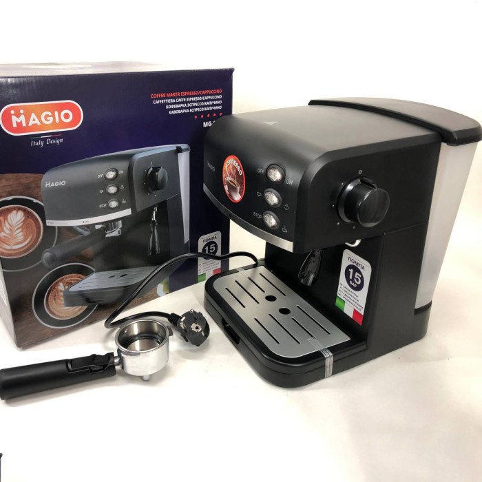 Кавомашина ріжкова для дому з капучинатором Magio MG-963