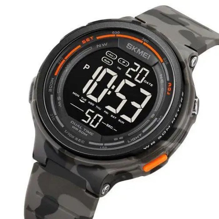 Годинник наручний чоловічий SKMEI 1841CMGY GREY CAMO, армійський годинник протиударний. Колір: сірий