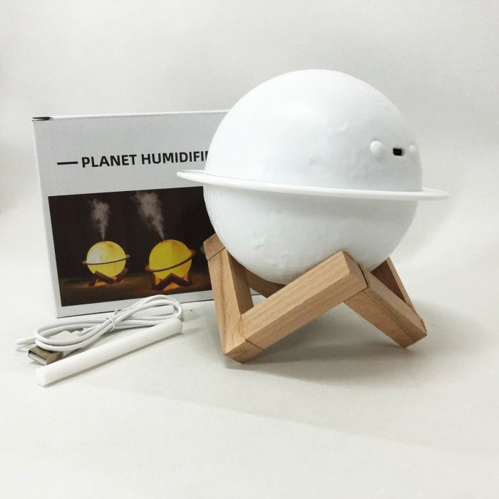 Зволожувач очисник повітря нічник 3 в 1 Сатурн компактний з LED підсвічуванням 3 режими міні арома лампа