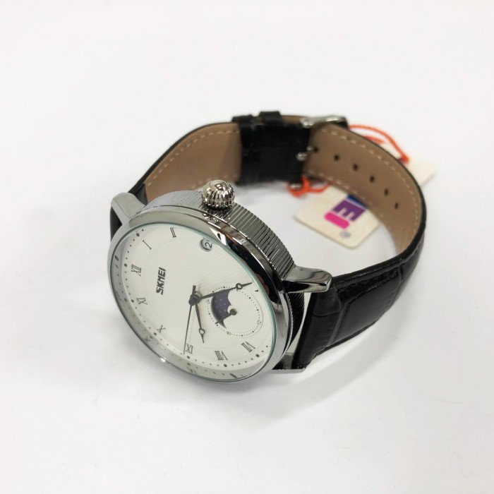 Годинник наручний чоловічий SKMEI 9308SIBK, чоловічий годинник стильний годинник на руку, модний чоловічий годинник круглий