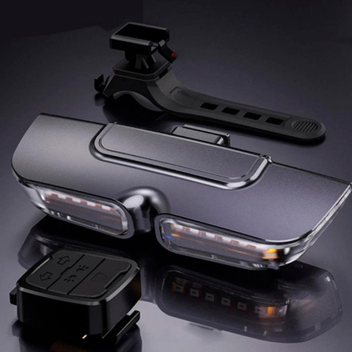 Задній габаритний велоліхтар із поворотами XA-817, дистанційний пульт, Стоп-сигнал на раму велосипеда