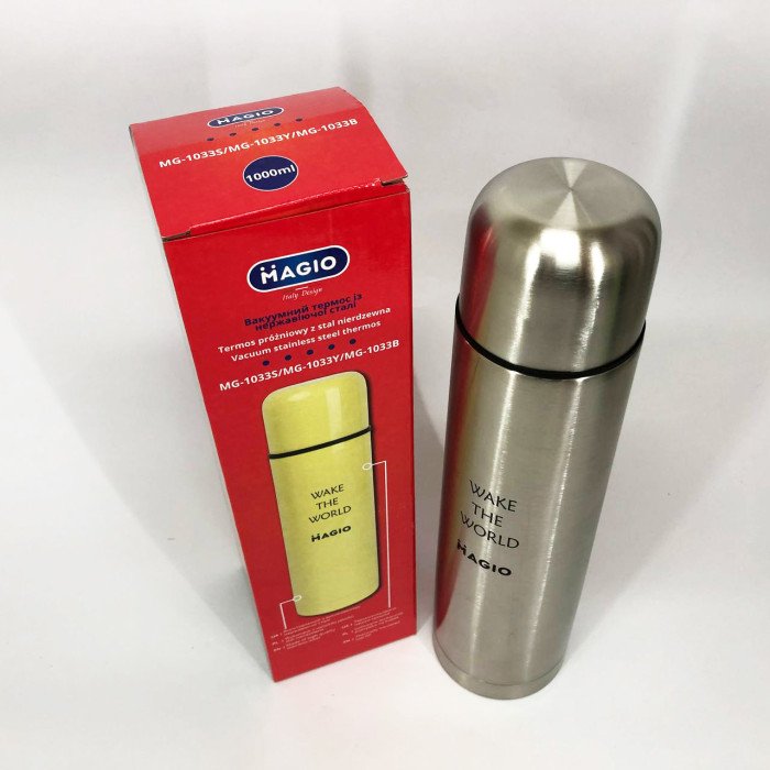 Термос з нержавіючої сталі 1 л MAGIO MG-1033S, Термокухоль для дітей, Термос для питної вод